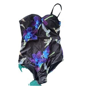 ModCloth High Dive Women S One Piece Swimsuit Humming Bird Retro Beach Boho